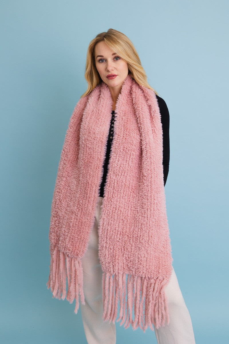 ultra soft boucle fringe blanket scarf