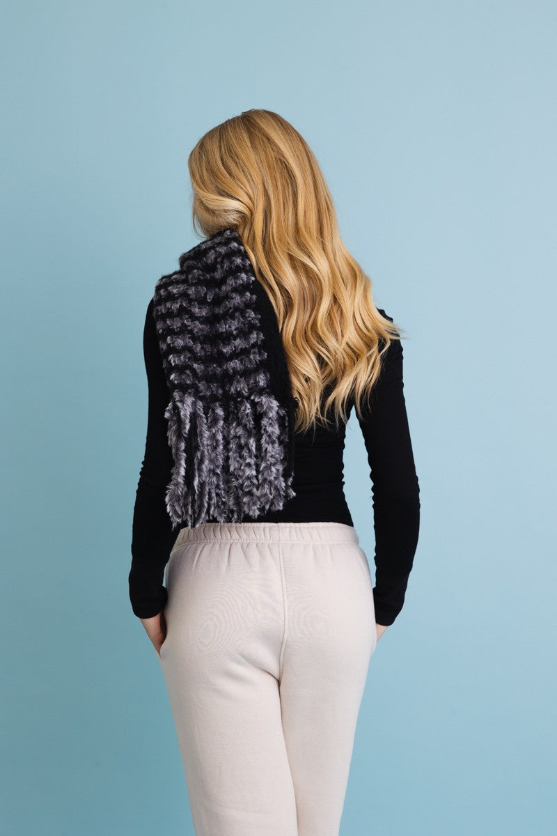 ultra soft chenille tassel scarf