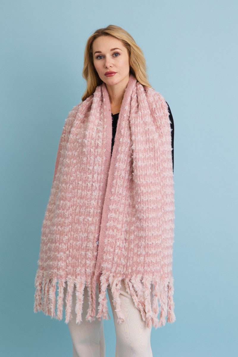 ultra soft chenille tassel scarf