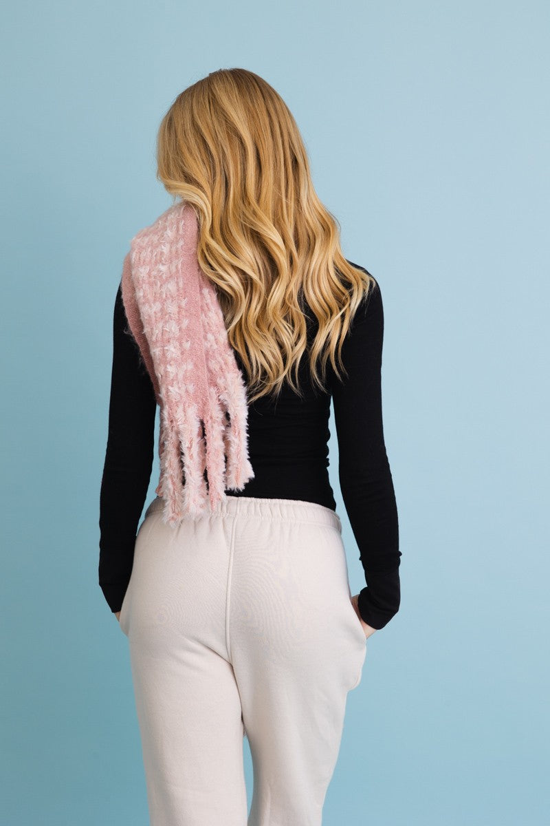 ultra soft chenille tassel scarf