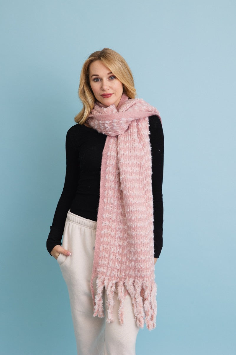 ultra soft chenille tassel scarf