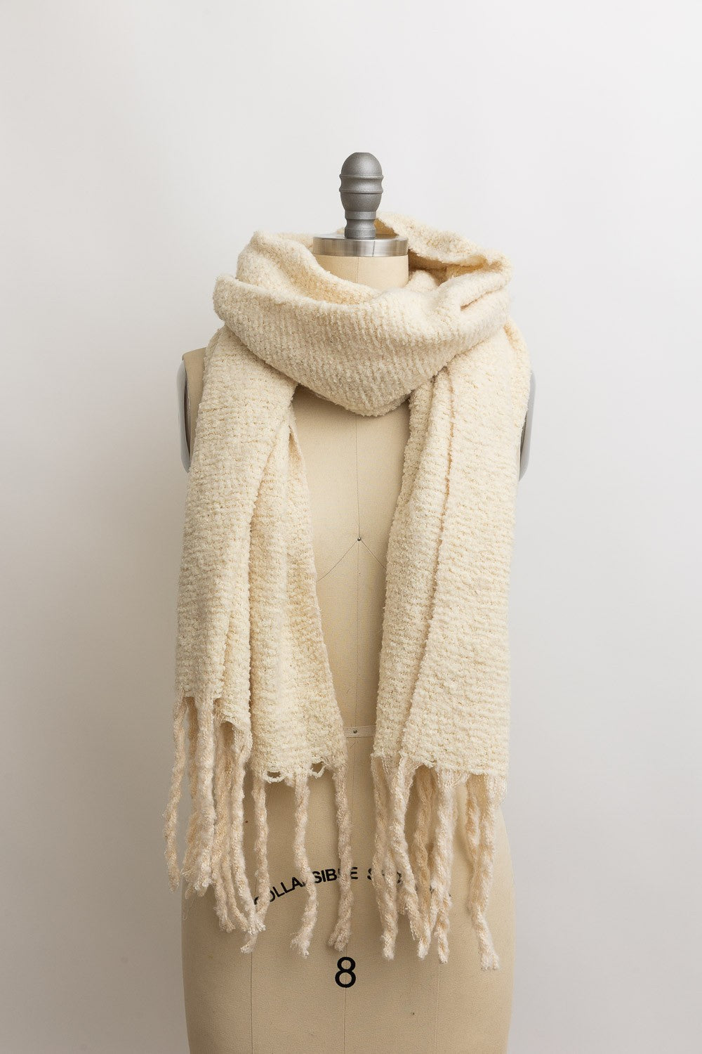 ultra soft knit scarf with tassels