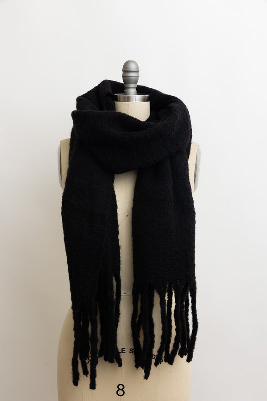 ultra soft knit scarf with tassels