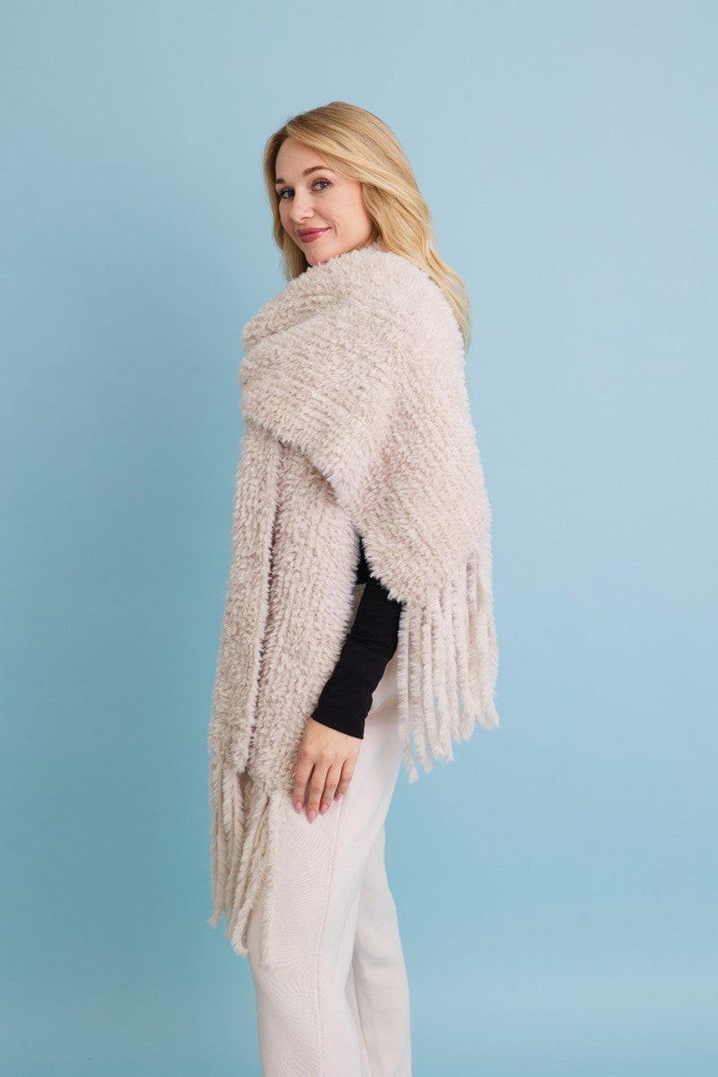 ultra soft boucle fringe blanket scarf