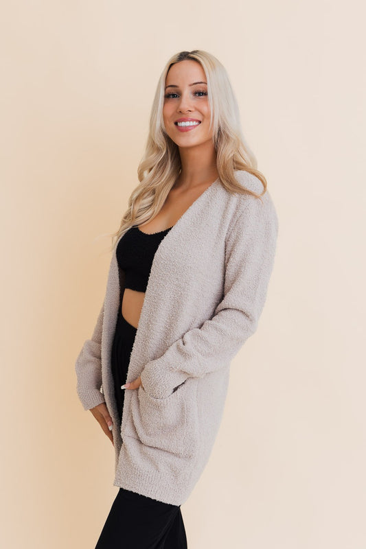 ultra soft boucle longline cardigan