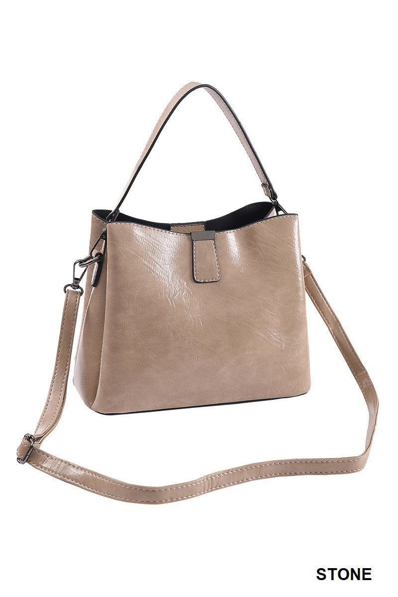 vegan bucket shoulder bag