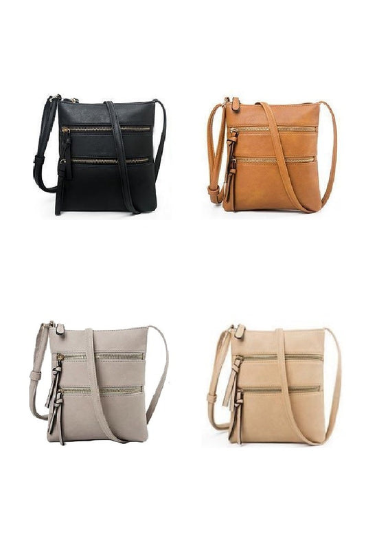 vegan leather zipper crossbody