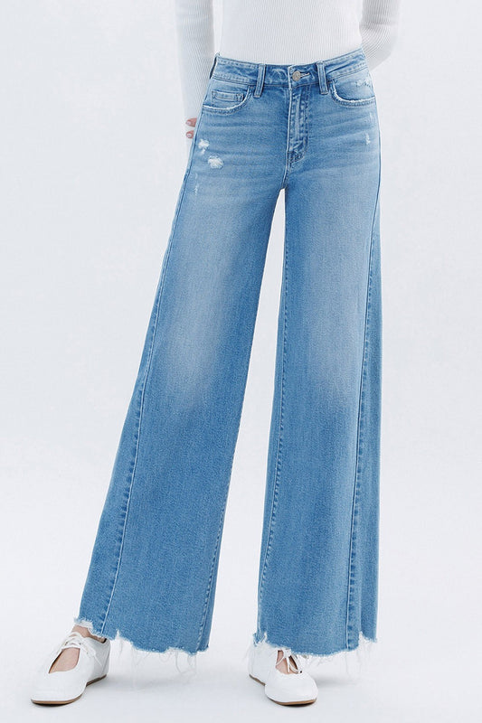 HR Raw Hem Extreme Wide Leg Jean