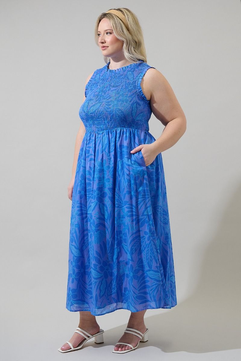 warren smocked sleeveless dress-curvy