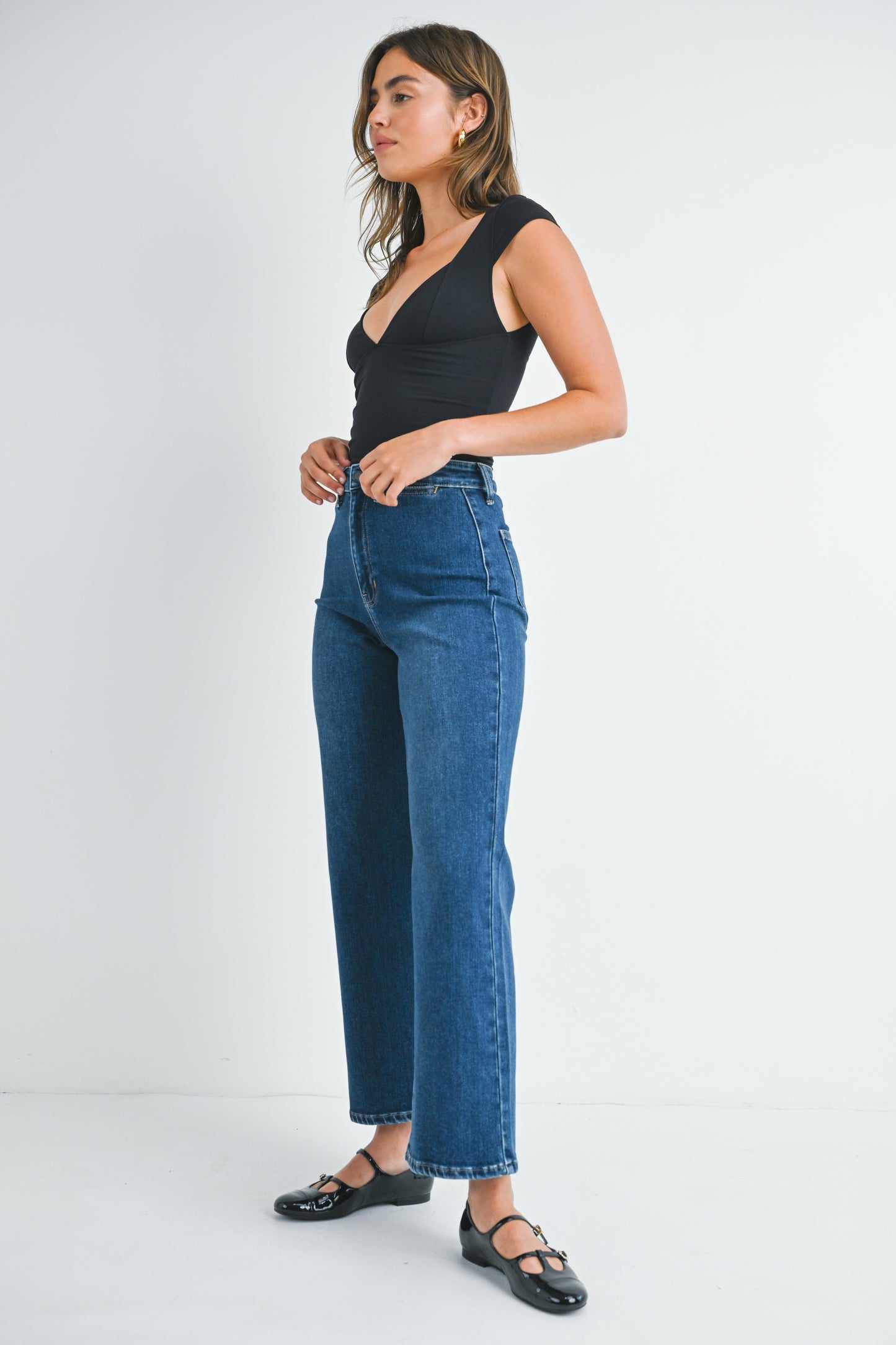 welt pocket wide leg