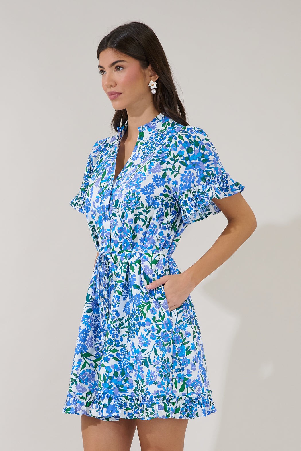 wendie button down mini dress
