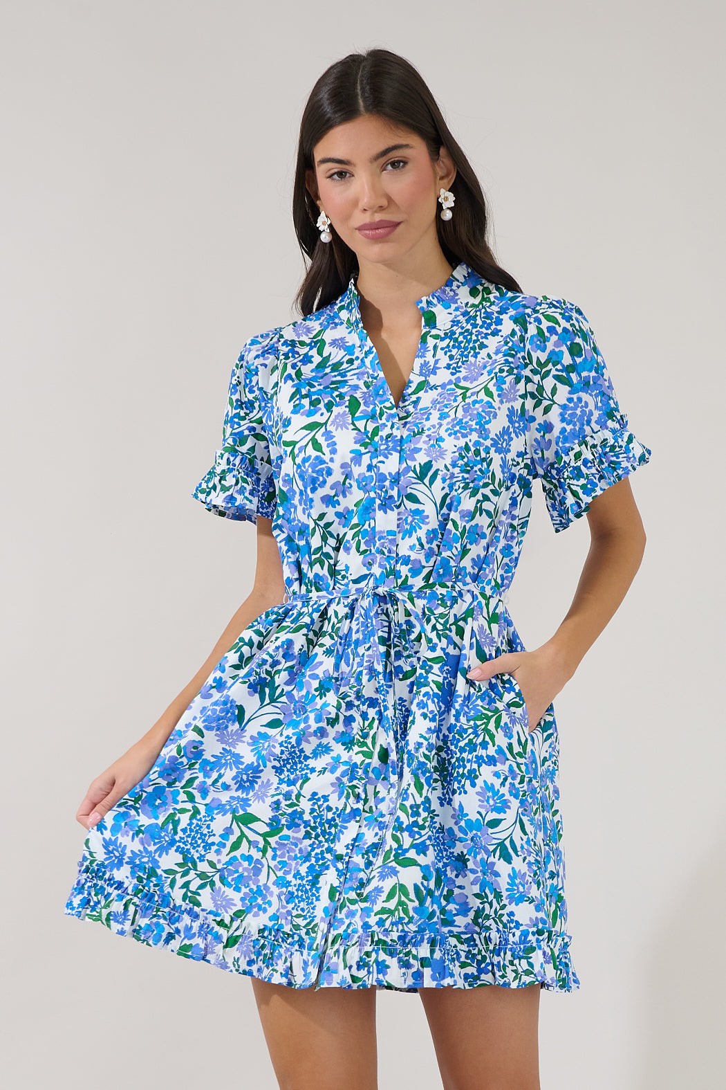 wendie button down mini dress