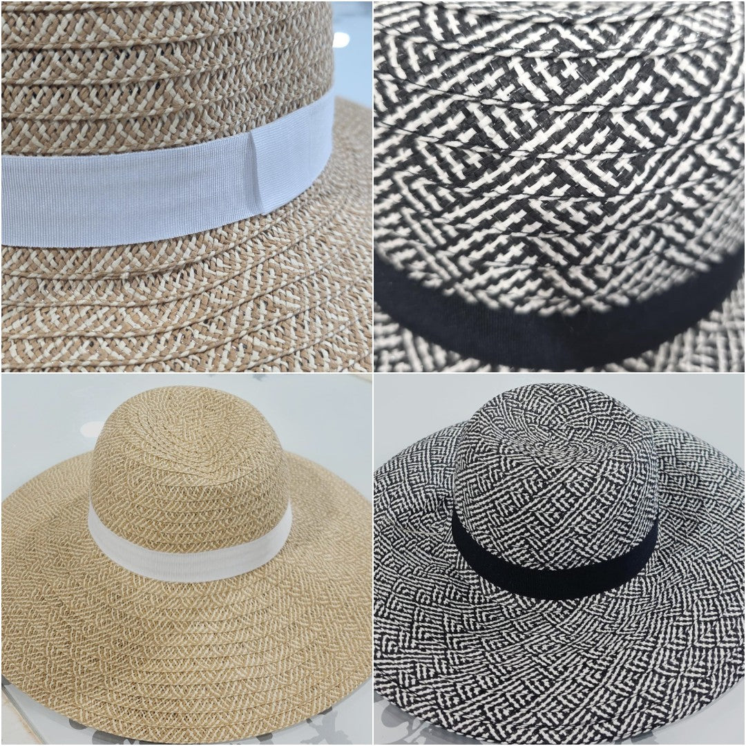 wide brim woven straw hat