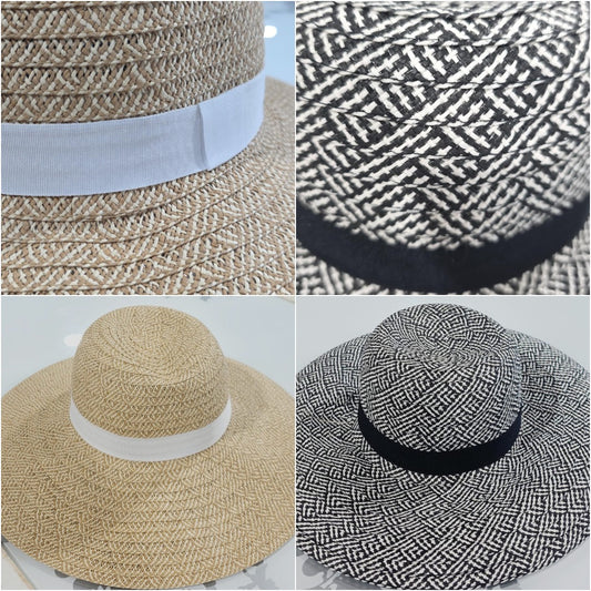 wide brim woven straw hat