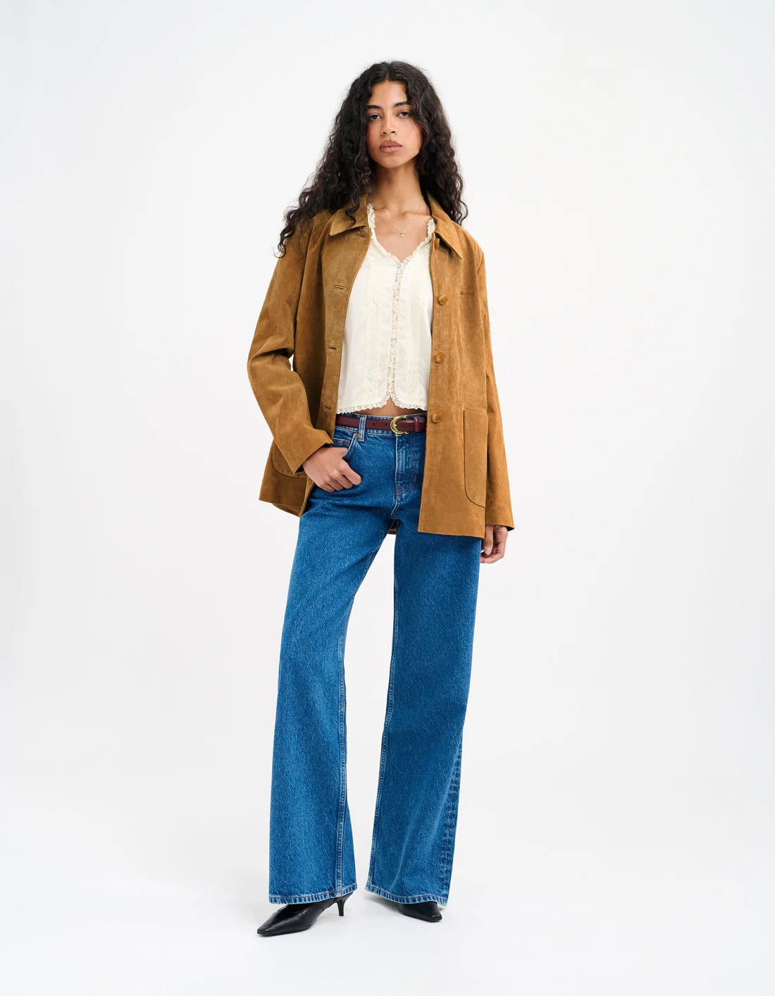 yellowstone jacket-saddle suede