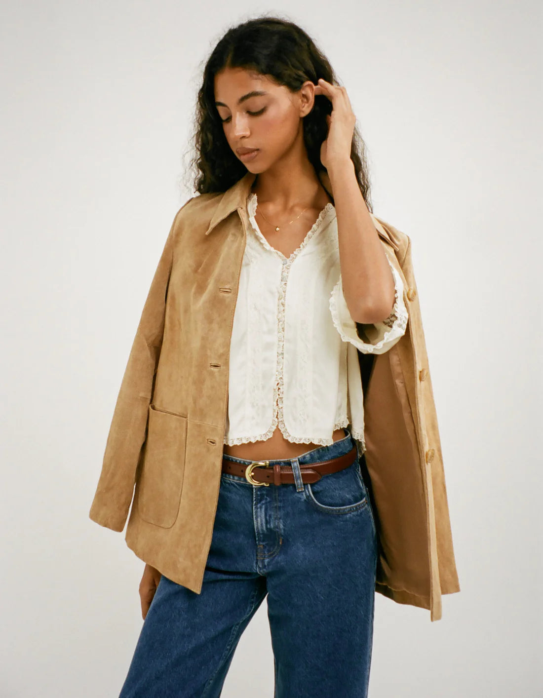 yellowstone jacket-saddle suede