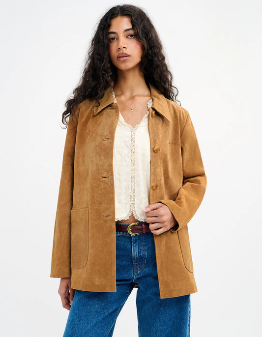 yellowstone jacket-saddle suede