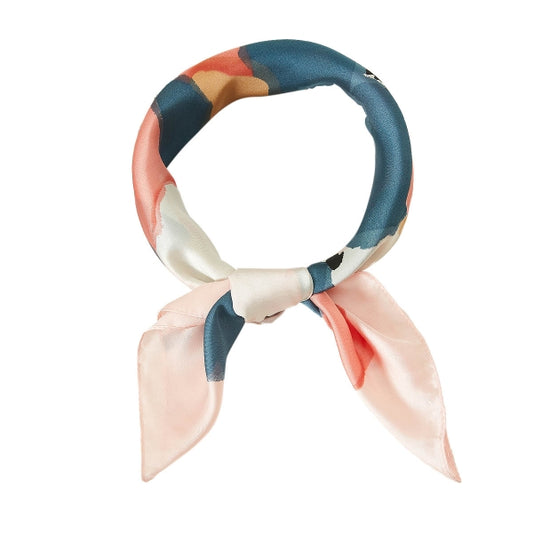 abstract floral silky square bandana scarf