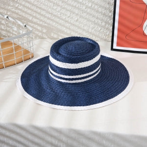 bold & thin striped pattern straw hat