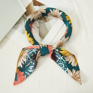 multi color daisy silky scarf