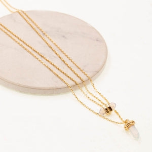 gemstone double layer necklace