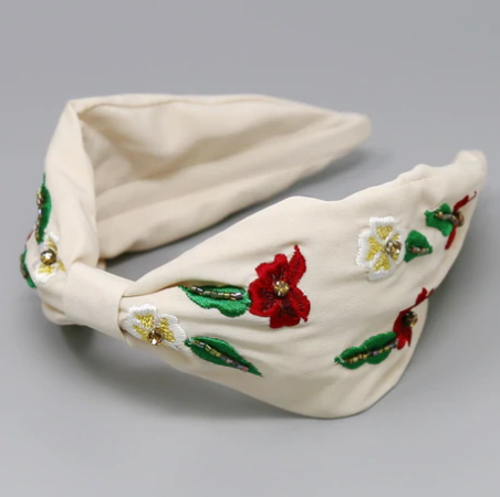 Imelda Embroidered Flower Headband