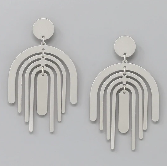 geo metal drop earrings