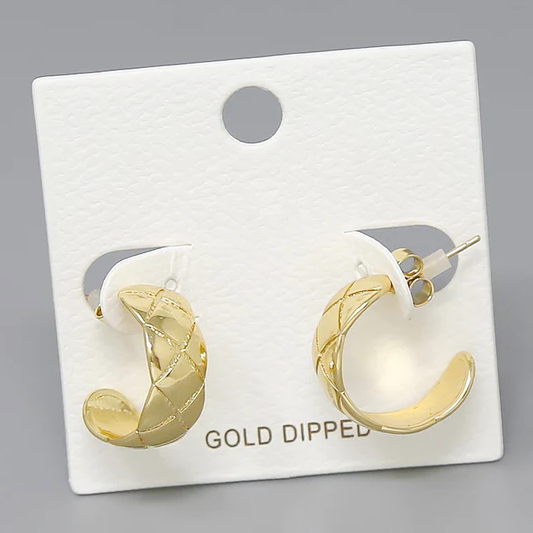 textured metal hoop earrings