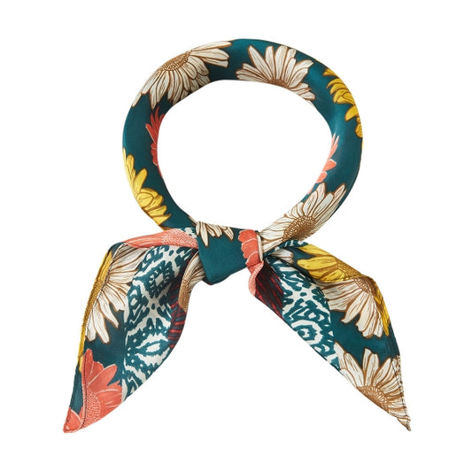 multi color daisy silky scarf